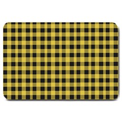 Black And Yellow Small Plaids Large Doormat  by ConteMonfrey