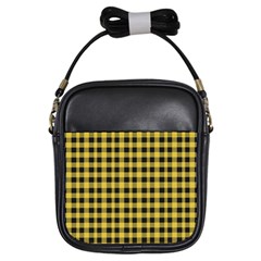 Black And Yellow Small Plaids Girls Sling Bag by ConteMonfrey