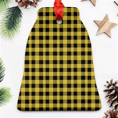 Black And Yellow Small Plaids Ornament (bell) by ConteMonfrey