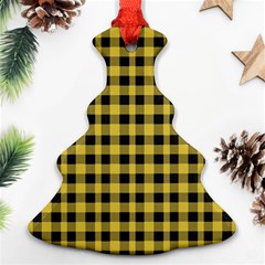 Black And Yellow Small Plaids Christmas Tree Ornament (two Sides) by ConteMonfrey