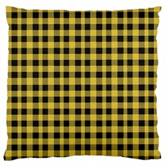 Black And Yellow Small Plaids Large Cushion Case (two Sides) by ConteMonfrey