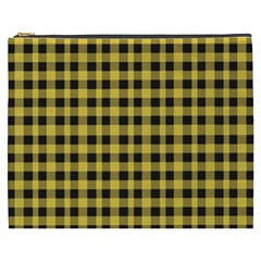 Black And Yellow Small Plaids Cosmetic Bag (xxxl)