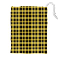 Black And Yellow Small Plaids Drawstring Pouch (4xl) by ConteMonfrey