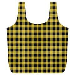 Black And Yellow Small Plaids Full Print Recycle Bag (xxl) by ConteMonfrey