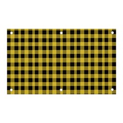 Black And Yellow Small Plaids Banner And Sign 5  X 3  by ConteMonfrey