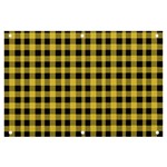 Black and yellow small plaids Banner and Sign 6  x 4  Front