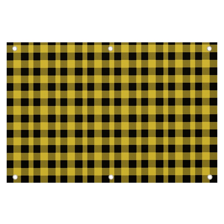 Black and yellow small plaids Banner and Sign 6  x 4 