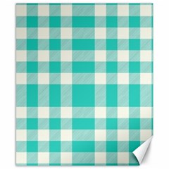 Turquoise Plaids Canvas 8  X 10  by ConteMonfrey