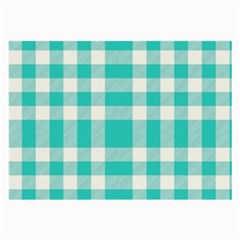 Turquoise Plaids Large Glasses Cloth (2 Sides) by ConteMonfrey