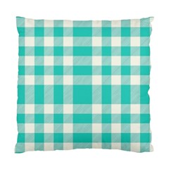 Turquoise Plaids Standard Cushion Case (two Sides) by ConteMonfrey