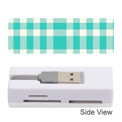 Turquoise Plaids Memory Card Reader (stick) by ConteMonfrey