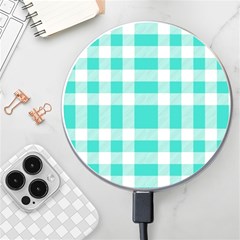 Turquoise Plaids Wireless Charger by ConteMonfrey