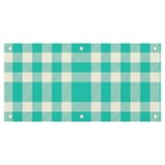 Turquoise Plaids Banner and Sign 6  x 3  Front