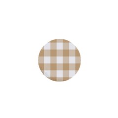 Clean Brown And White Plaids 1  Mini Magnets by ConteMonfrey