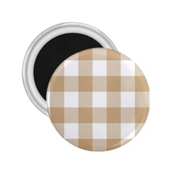 Clean Brown And White Plaids 2 25  Magnets