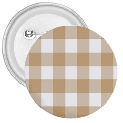 Clean Brown And White Plaids 3  Buttons by ConteMonfrey