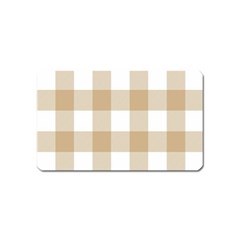 Clean Brown And White Plaids Magnet (name Card) by ConteMonfrey