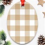 Clean brown and white plaids Oval Ornament (Two Sides) Front