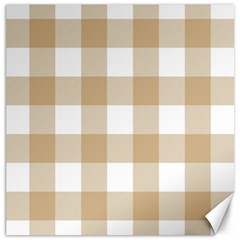 Clean Brown And White Plaids Canvas 16  X 16  by ConteMonfrey