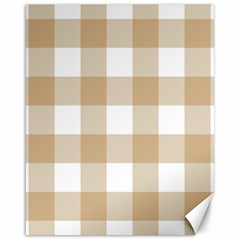 Clean Brown And White Plaids Canvas 16  X 20  by ConteMonfrey