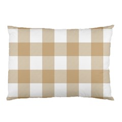 Clean Brown And White Plaids Pillow Case by ConteMonfrey