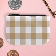 Clean Brown And White Plaids Mini Coin Purse by ConteMonfrey