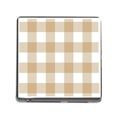 Clean Brown And White Plaids Memory Card Reader (square 5 Slot) by ConteMonfrey