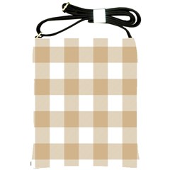 Clean Brown And White Plaids Shoulder Sling Bag by ConteMonfrey