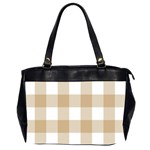 Clean brown and white plaids Oversize Office Handbag (2 Sides) Front