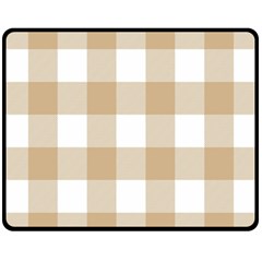 Clean Brown And White Plaids Fleece Blanket (medium)  by ConteMonfrey