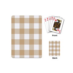 Clean Brown And White Plaids Playing Cards Single Design (mini) by ConteMonfrey