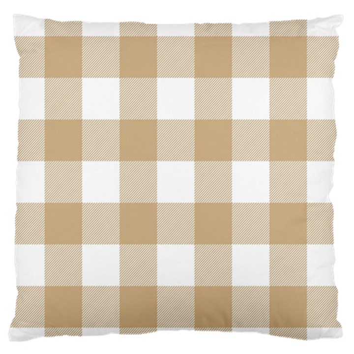 Clean brown and white plaids Standard Flano Cushion Case (Two Sides)