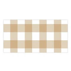 Clean Brown And White Plaids Satin Shawl 45  X 80  by ConteMonfrey