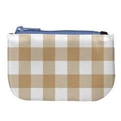 Clean Brown And White Plaids Large Coin Purse by ConteMonfrey