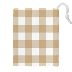 Clean Brown And White Plaids Drawstring Pouch (4xl) by ConteMonfrey