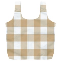 Clean Brown And White Plaids Full Print Recycle Bag (xxl) by ConteMonfrey