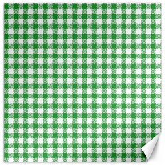 Straight Green White Small Plaids Canvas 16  X 16  by ConteMonfrey