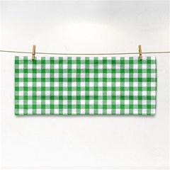 Straight Green White Small Plaids Hand Towel by ConteMonfrey