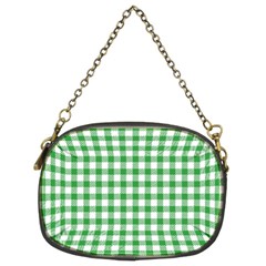 Straight Green White Small Plaids Chain Purse (two Sides) by ConteMonfrey