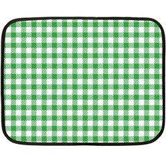 Straight Green White Small Plaids Double Sided Fleece Blanket (mini)  by ConteMonfrey