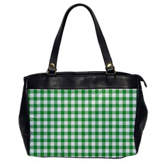 Straight Green White Small Plaids Oversize Office Handbag by ConteMonfrey