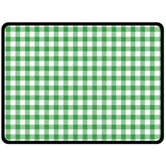 Straight Green White Small Plaids Fleece Blanket (large)  by ConteMonfrey