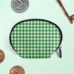 Straight Green White Small Plaids Accessory Pouch (small) by ConteMonfrey