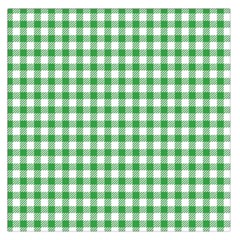 Straight Green White Small Plaids Square Satin Scarf (36  X 36 )