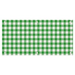 Straight Green White Small Plaids Banner And Sign 6  X 3  by ConteMonfrey