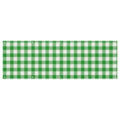 Straight Green White Small Plaids Banner And Sign 12  X 4  by ConteMonfrey