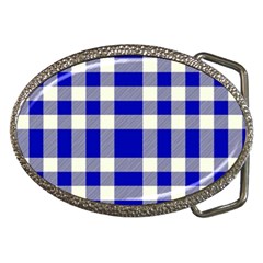 Blue Plaids Bic Big Plaids Belt Buckles by ConteMonfrey