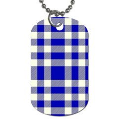 Blue Plaids Bic Big Plaids Dog Tag (one Side) by ConteMonfrey