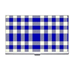 Blue Plaids Bic Big Plaids Business Card Holder by ConteMonfrey