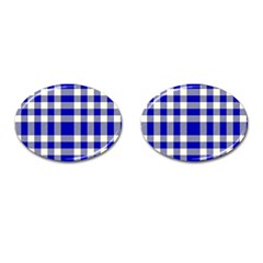 Blue Plaids Bic Big Plaids Cufflinks (oval) by ConteMonfrey